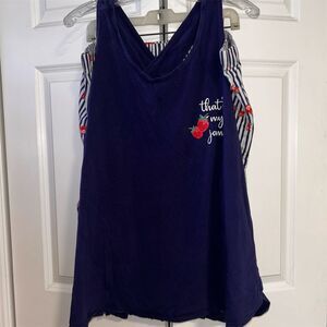 Cacique Women's Plus Pajama Set 26/28 Multicolor Graphic Print Cami